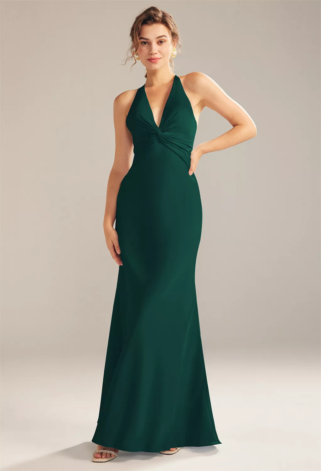 AW Largo Hunter Green  Plus Size Wedding Guest Dresses